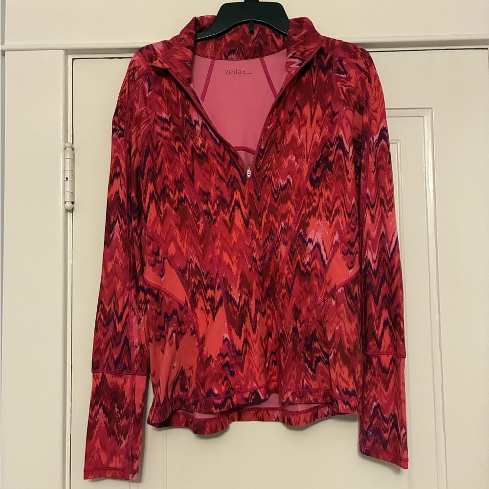 Zella Women's Vibrant Pink Patterned Hoodie